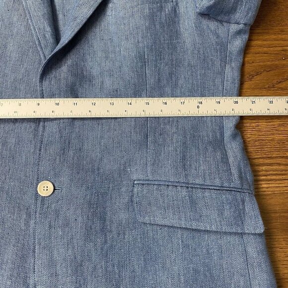 Raging Bull 100% Linen Sport Coat 42/Large Blue Blazer Jacket Unstructured - Picture 12 of 16